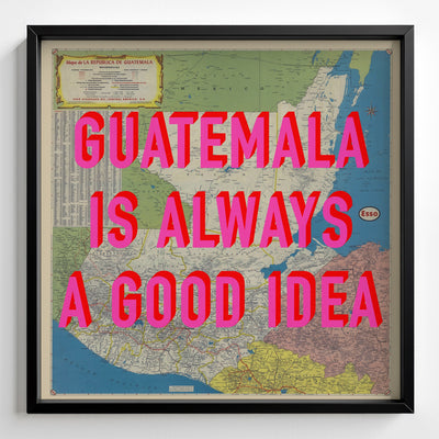 Guatemala Retro Pop Art Map Print (square) - Magic Posters