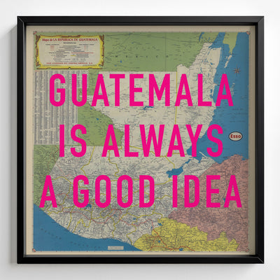 Guatemala Retro Pop Art Map Print (square) - Magic Posters