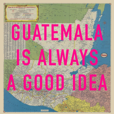 Guatemala Retro Pop Art Map Print (square)