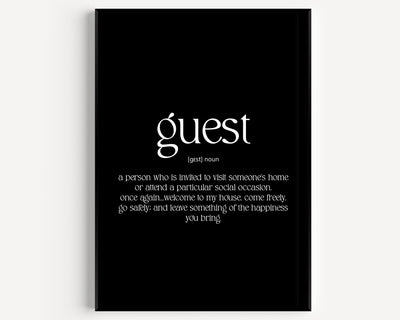 Guest Definition Print - Magic Posters