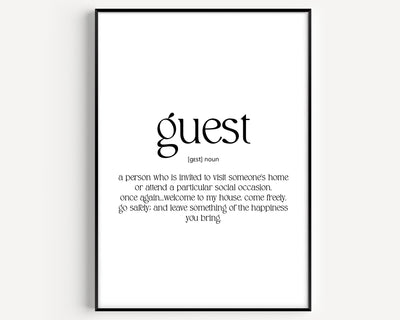 Guest Definition Print - Magic Posters