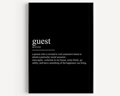 Guest Definition Print - Magic Posters