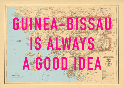 Guinea-Bissau Retro Pop Art Map Print (landscape)