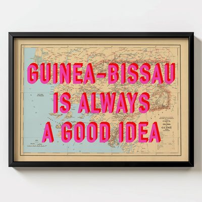 Guinea-Bissau Retro Pop Art Map Print (landscape) - Magic Posters