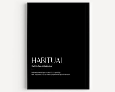 Habitual Definition Print - Magic Posters