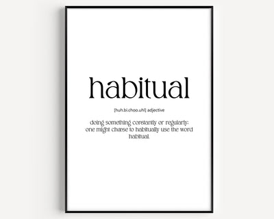 Habitual Definition Print - Magic Posters