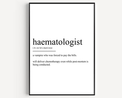 Haematologist Definition Print - Magic Posters