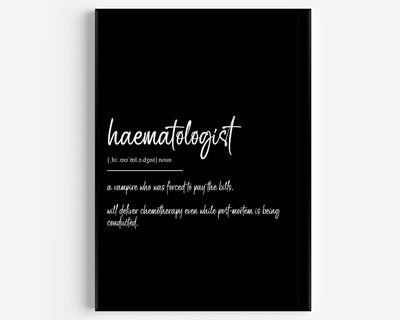 Haematologist Definition Print - Magic Posters
