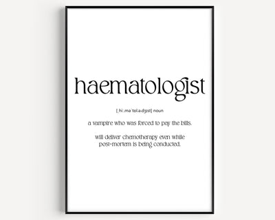 Haematologist Definition Print - Magic Posters