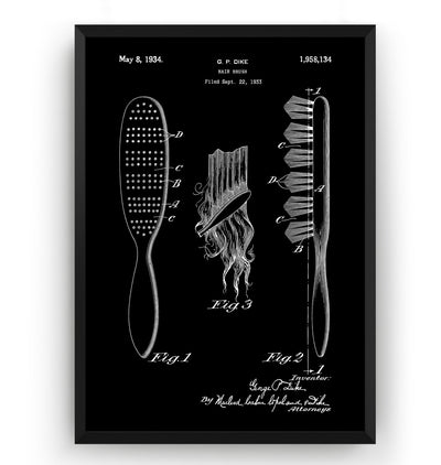 Hair Brush 1934 Patent Print - Magic Posters