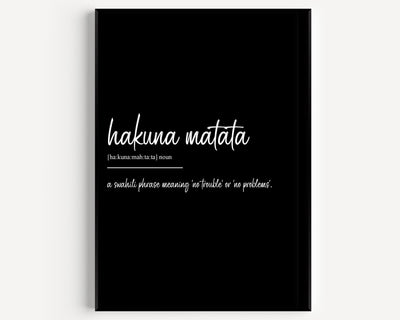 Hakuna Matata Definition Print - Magic Posters