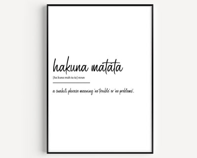 Hakuna Matata Definition Print - Magic Posters