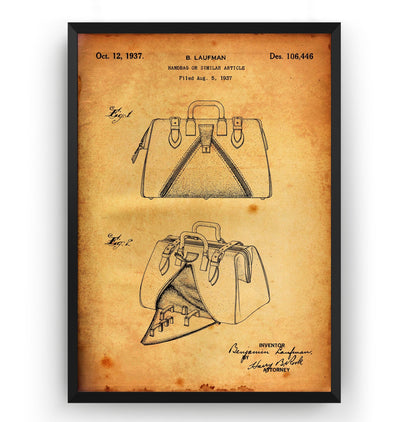 Handbag 1934 Patent Print - Magic Posters