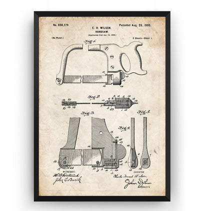 Handsaw 1900 Patent Print - Magic Posters