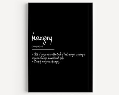 Hangry Definition Print - Magic Posters