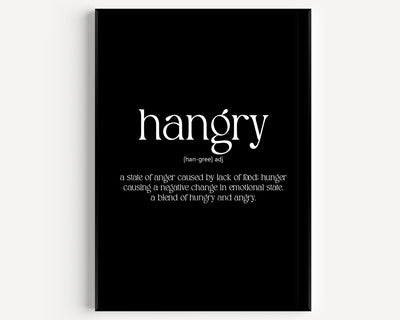 Hangry Definition Print - Magic Posters