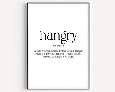 Hangry Definition Print - Magic Posters