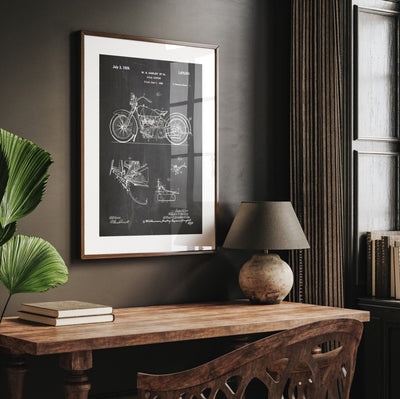 Harley Davidson Cycle Support Patent Print - Magic Posters