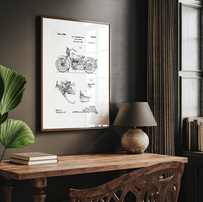 Harley Davidson Cycle Support Patent Print - Magic Posters