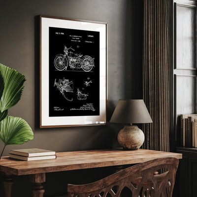Harley Davidson Cycle Support Patent Print - Magic Posters