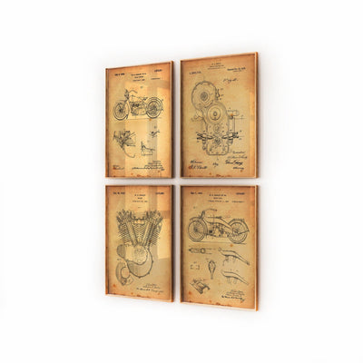 Harley Davidson Set Of 4 Patent Prints - Magic Posters