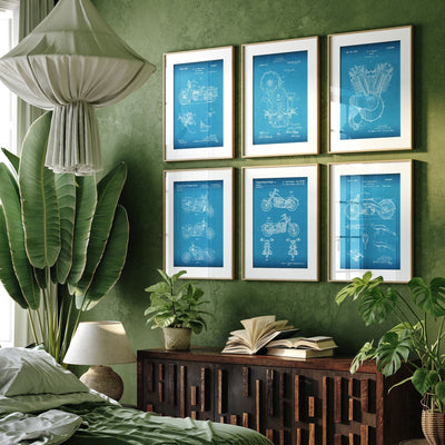 Harley Davidson Set Of 6 Patent Prints - Magic Posters