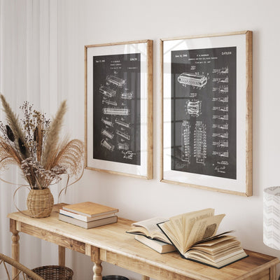 Harmonica Set of 2 Patent Prints - Magic Posters