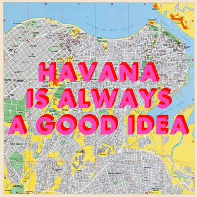 Havana Retro Pop Art Map Print (square) - Magic Posters