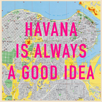 Havana Retro Pop Art Map Print (square) - Magic Posters