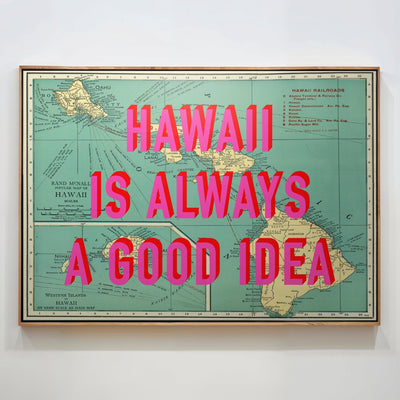 Hawaii Retro Pop Art Map Print (landscape) - Magic Posters