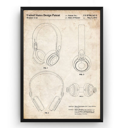 Headphones 2014 Patent Print - Magic Posters