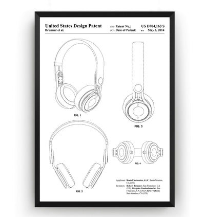 Headphones 2014 Patent Print - Magic Posters