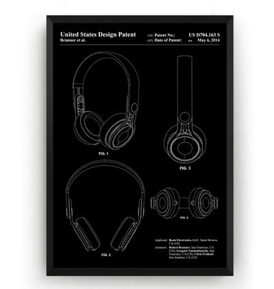 Headphones 2014 Patent Print - Magic Posters