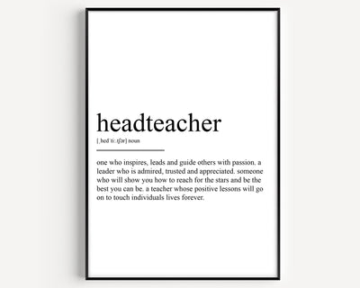 Headteacher Definition Print - Magic Posters