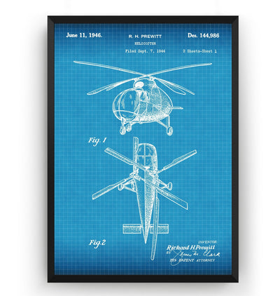 Helicopter 1946 Patent Print - Magic Posters