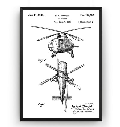 Helicopter 1946 Patent Print - Magic Posters