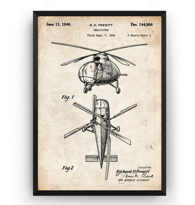 Helicopter 1946 Patent Print - Magic Posters