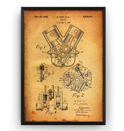 Henry Ford Bearings 1943 Patent Print - Magic Posters