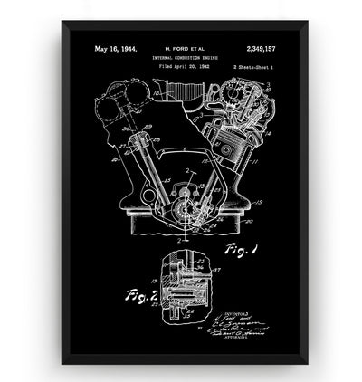Henry Ford Combustion Engine 1944 Patent Print - Magic Posters