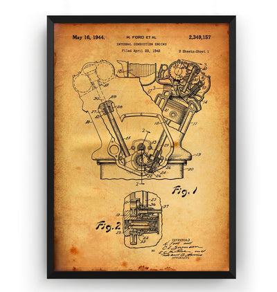 Henry Ford Combustion Engine 1944 Patent Print - Magic Posters