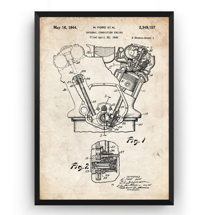 Henry Ford Combustion Engine 1944 Patent Print - Magic Posters