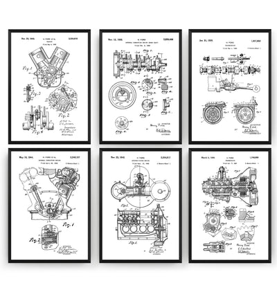 Henry Ford Set Of 6 Patent Prints - Magic Posters