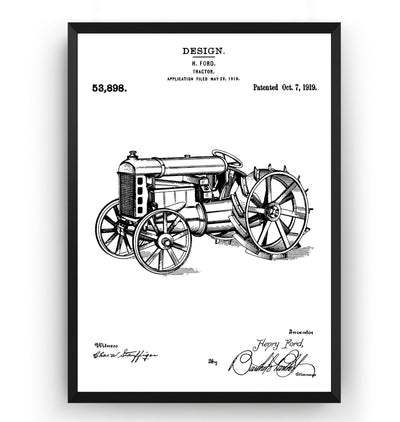 Henry Ford Tractor 1919 Patent Print - Magic Posters