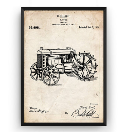 Henry Ford Tractor 1919 Patent Print - Magic Posters