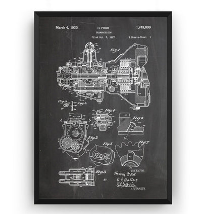 Henry Ford Transmission 1930 Patent Print - Magic Posters