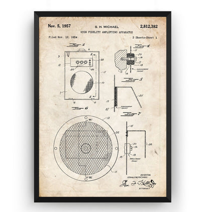 High Fidelity Amplifying Apparatus 1957 Patent Print - Magic Posters