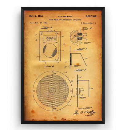 High Fidelity Amplifying Apparatus 1957 Patent Print - Magic Posters