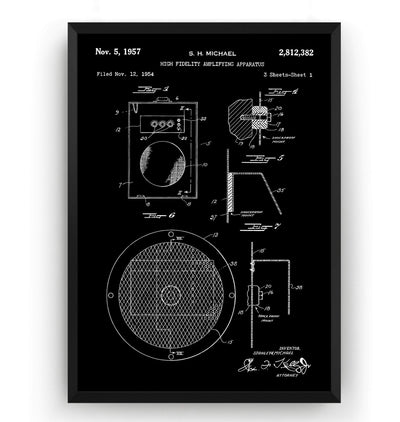 High Fidelity Amplifying Apparatus 1957 Patent Print - Magic Posters