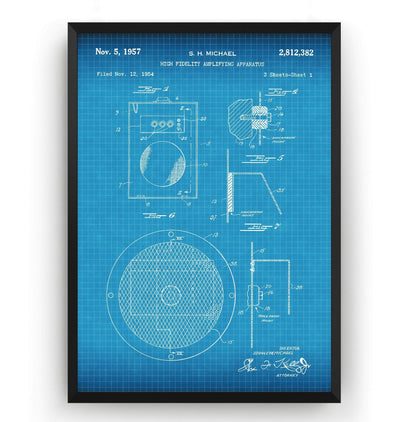 High Fidelity Amplifying Apparatus 1957 Patent Print - Magic Posters