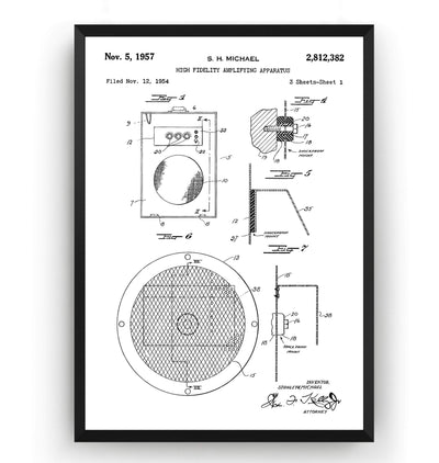 High Fidelity Amplifying Apparatus 1957 Patent Print - Magic Posters